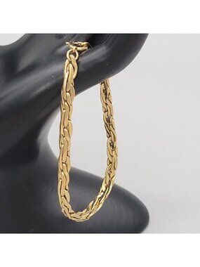 Avon Braided Woven Chain Bracelet Spring Ring Close Gold Tone Vintage